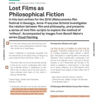 Lost Films as Philosophical Fiction